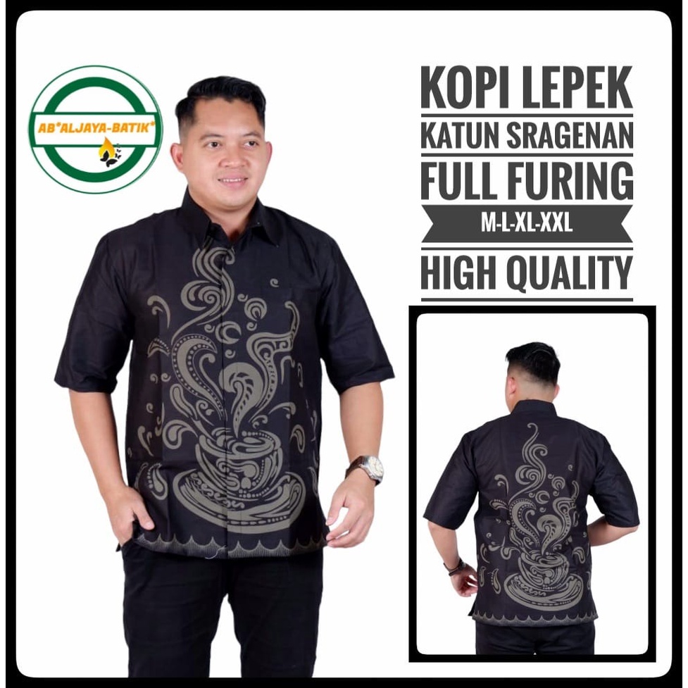 KOPI LEPEK ALJAYA KEMEJA BAJU BATIK PRIA SOLO LENGAN PENDEK LAPIS FURING ATASAN BATIK PREMIUM MODERN KATUN HALUS NAKULO SISIK SOGAN OPO UNGU SUNGUT MERAH PARANG SINAR LAKESWARA AJI MERAH ANGSA KEMBAR  BABON ANGREM BANYU PINK BAUREKSA BINTANG DELING BISAMA