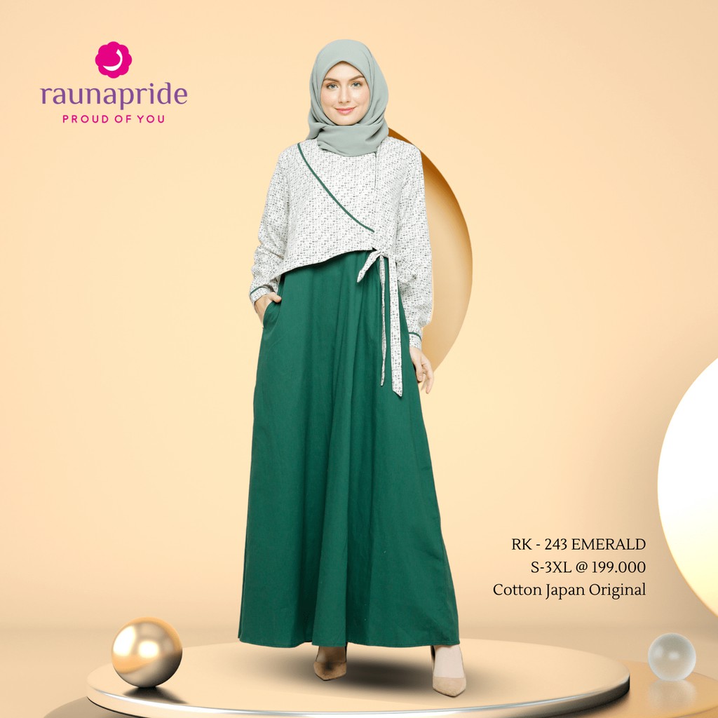 Gamis Rauna RK- 243 Emerald / Gamis Rauna Rahnem / Atasan Rauna / Raunapride