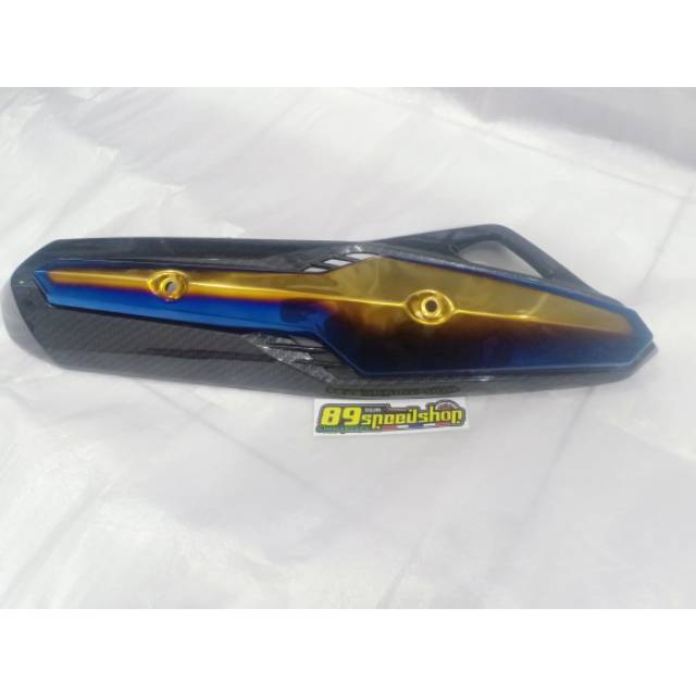 Tutup knalpot carbon kevlar +list besi 2tone bakar vario125/vario150