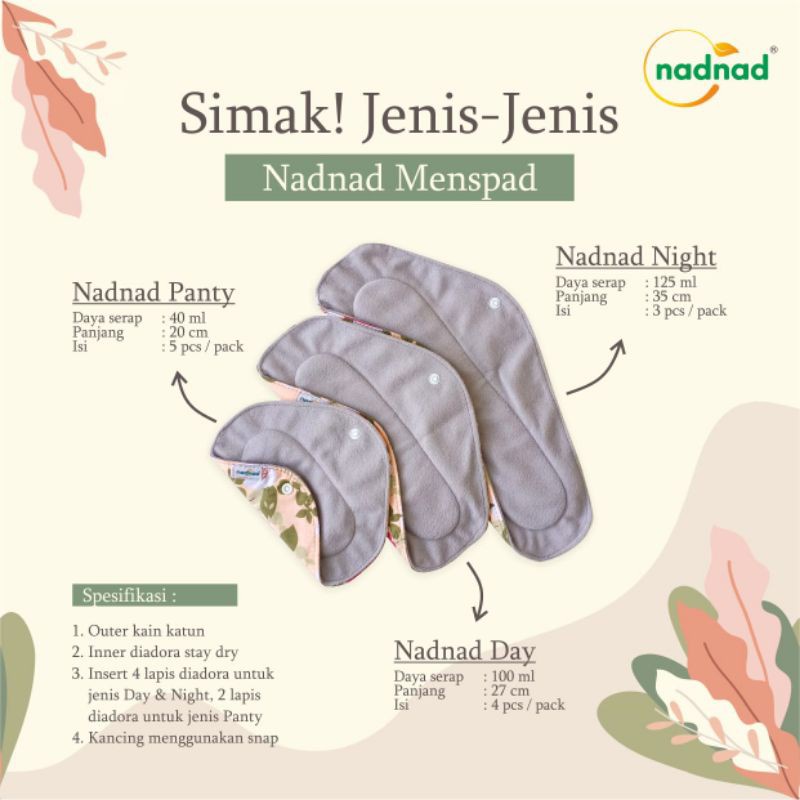 Grosir Mesnpad Nadnad DAY Pembalut Cuci Ulang Menstrual pad