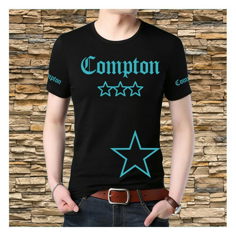 kaos cowok tangan pendek compton