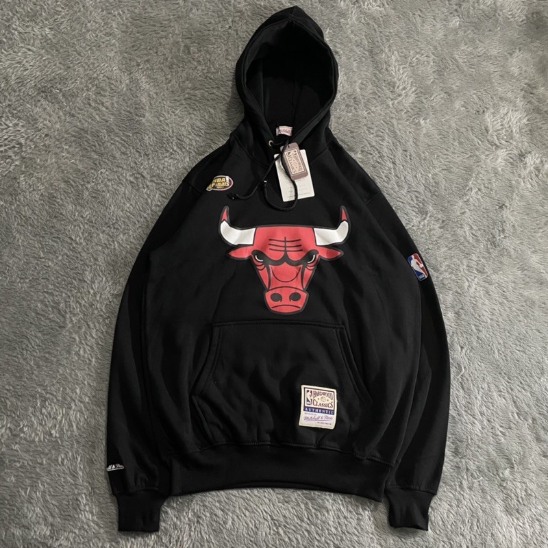 SWEATER HOODIE NBA BULLS BY MITCHELL &amp; NESS FULLTAG &amp; LEBEL