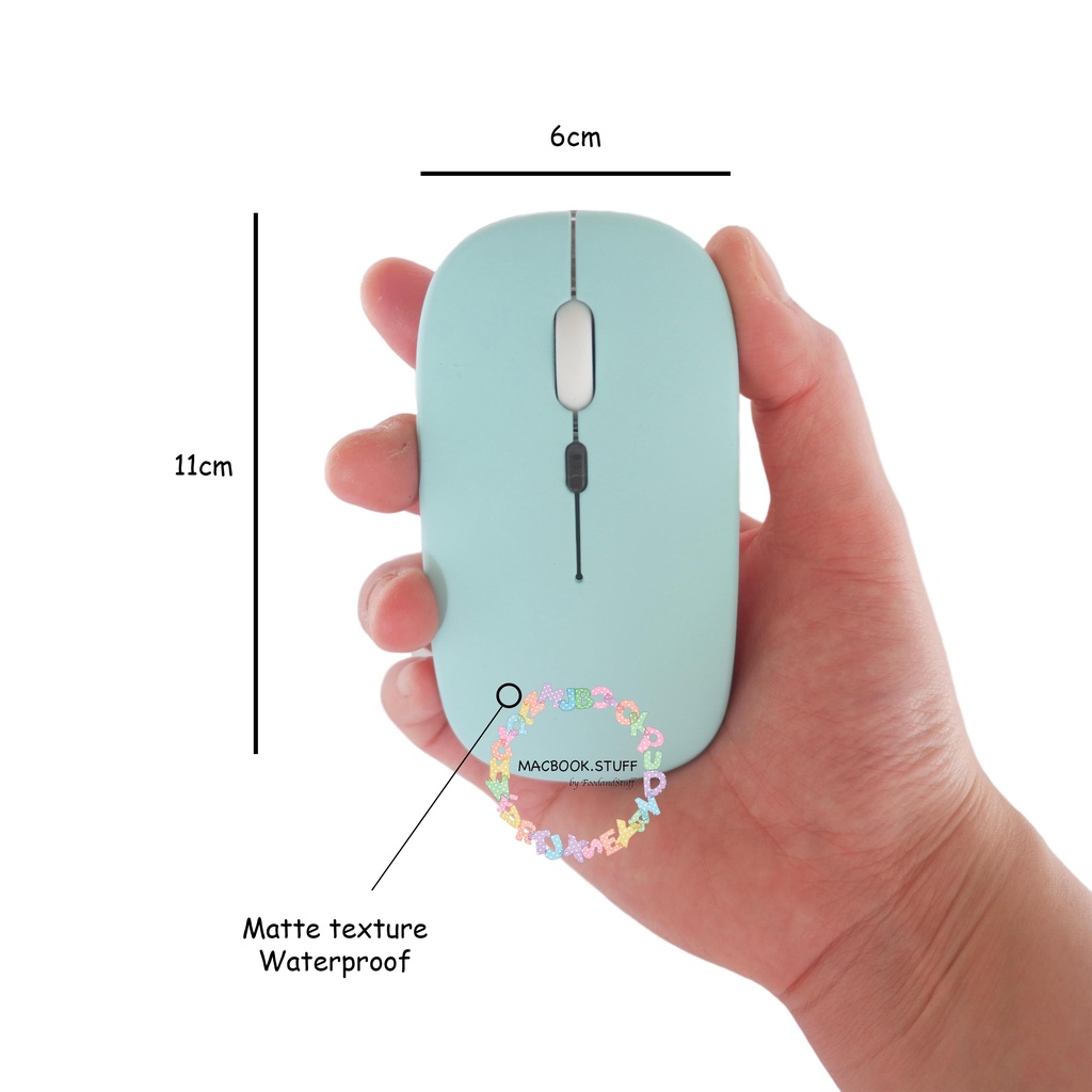 WIRELESS BLUETOOTH SILENT LED MOUSE PASTEL COLOR ULTRA LIGHT SLIM OPTICAL MAC MACBOOK WINDOW LINUX CHROME