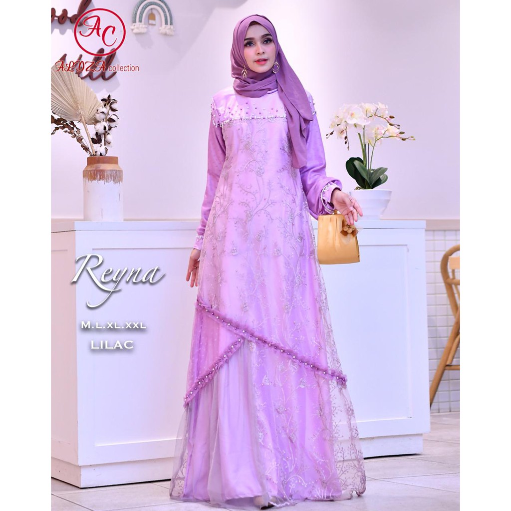 PROMO LONG DRESS PESTA TULLE MUTIARA BORDIR / LONG  DRESS PESTA CANTIK