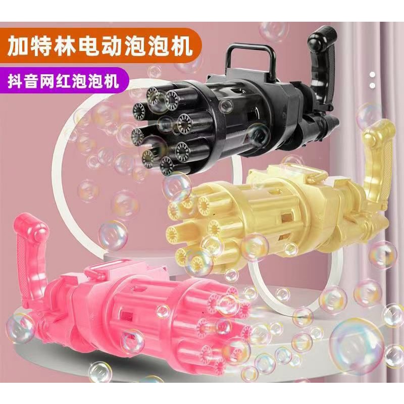 Mainan Anak Bubble Gun Tembakan Pistol Gelembung Busa Gatling Electric