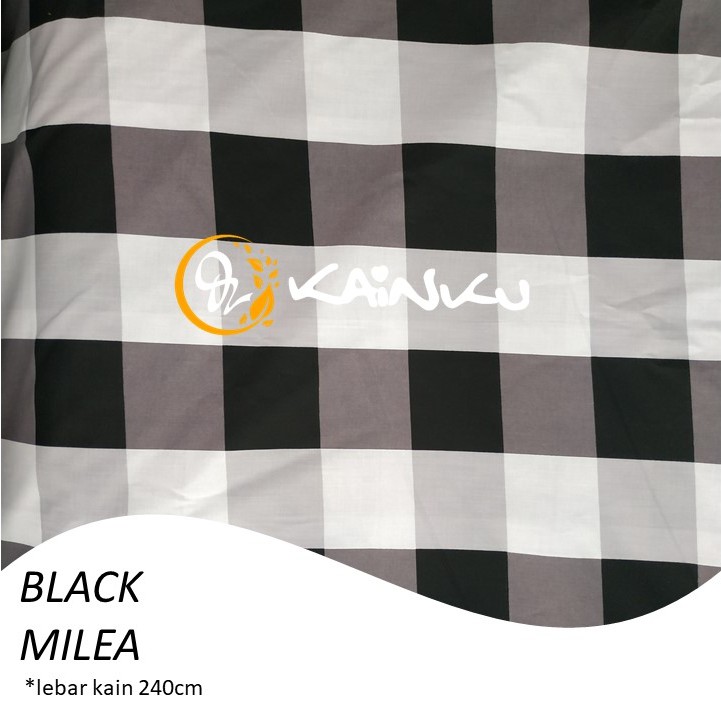 KAINKU - Kain Meteran Katun Lokal CVC &quot;BLACK MILEA&quot; (harga 1 meter)