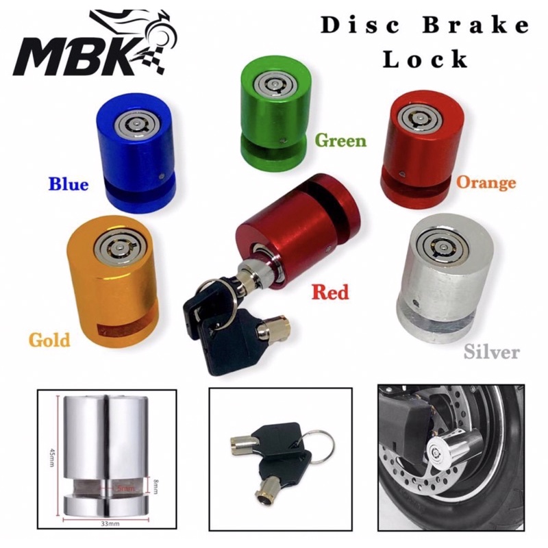 GEMBOK CAKRAM MOTOR UNIVERSAL ALL MOTOR DISC BRAKE LOCK FRONT AND REAR DISC