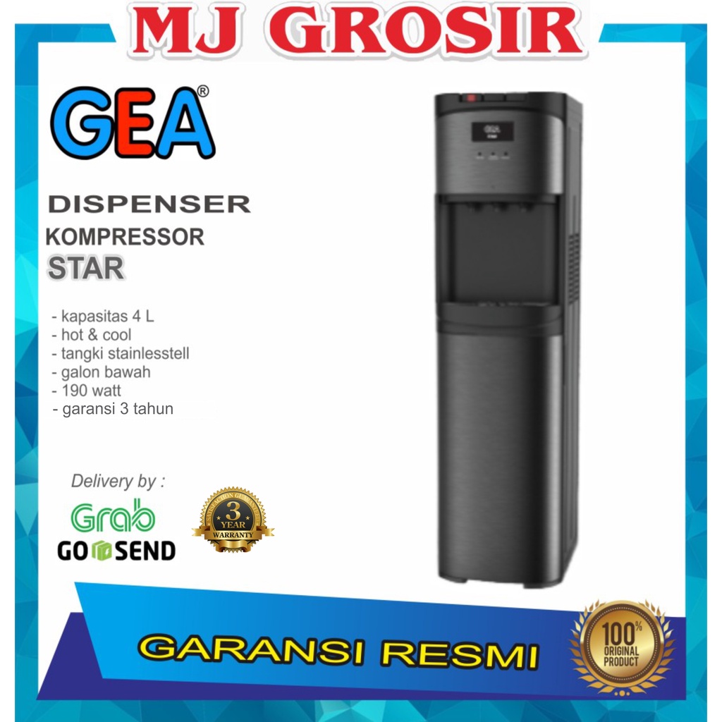 PROMO WATER DISPENSER GEA STAR GALON BAWAH HOT &amp; COOL