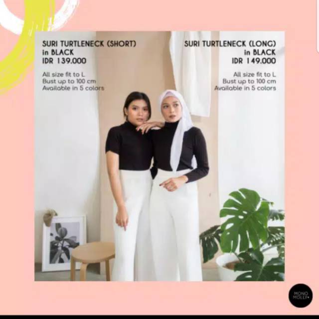 Suri Turtleneck Black Long by Monomolly.id