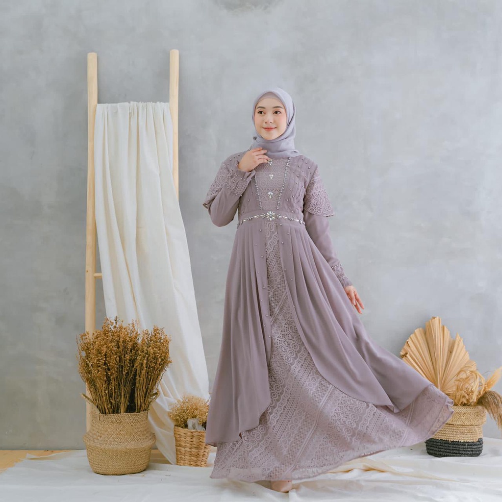 Permata Olshop / Sakhira Dress DJM / Gamis Pesta Mewah / Baju Kondangan / Brokat