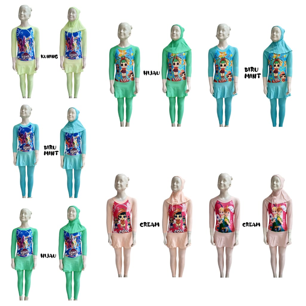 Jual BAJU RENANG DIVING MUSLIM MUSLIMAH ANAK TK KARAKTER Shopee Indonesia