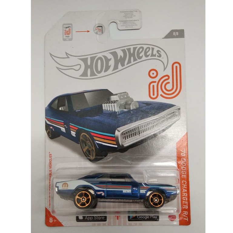 Diecast Hot Wheels 70 DODGE CHARGER R/T Biru HW ID Hotwheels Scanable Mobil Mainan Anak