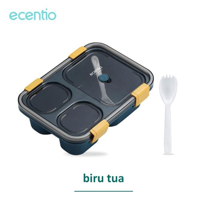 

Baru! Ecentio 850Ml Kotak Makan 3 Grid Dengan Kotak Sup Bawalah Sendok - Biru