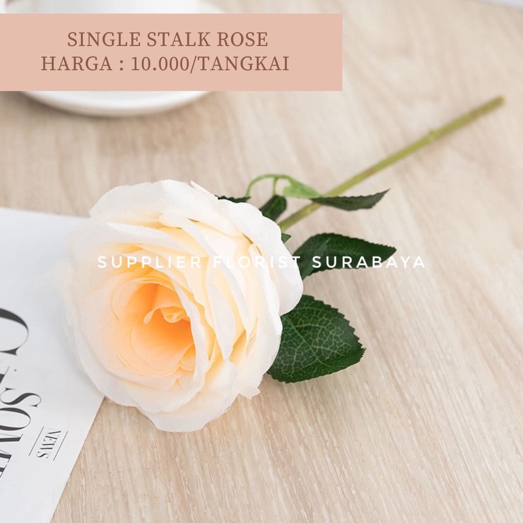 SINGLE STALK ROSE BUNGA PALSU ARTIFICIAL FLOWER MAWAR PREMIUM