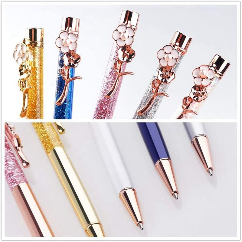 

Pulpen Glitter Bunga Rose Gold - Ballpoint Unik Mewah Elegan