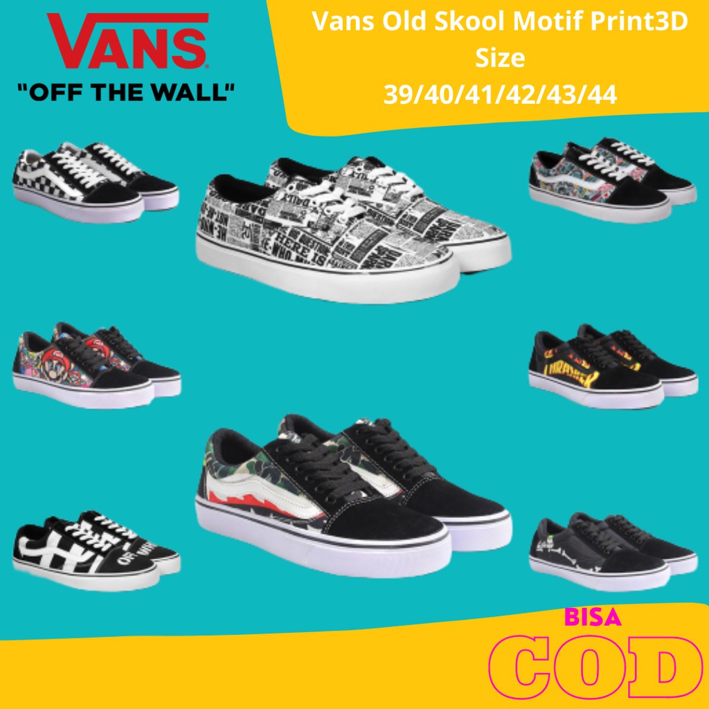 SEPATU VANS PRIA AUTHENTIC SNEAKERS OLDSKOOL MARIO RASTA MOTIF CASUAL SEPATU TERMURAH V01