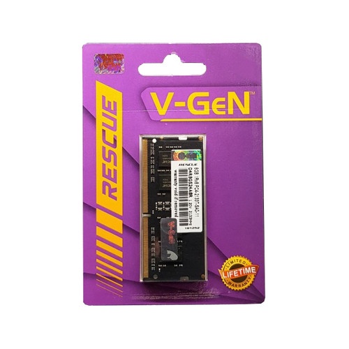 Memory / Ram V-GeN DDR4 SODimm RESCUE 8GB PC 2666Mhz Ram Laptop Vgen
