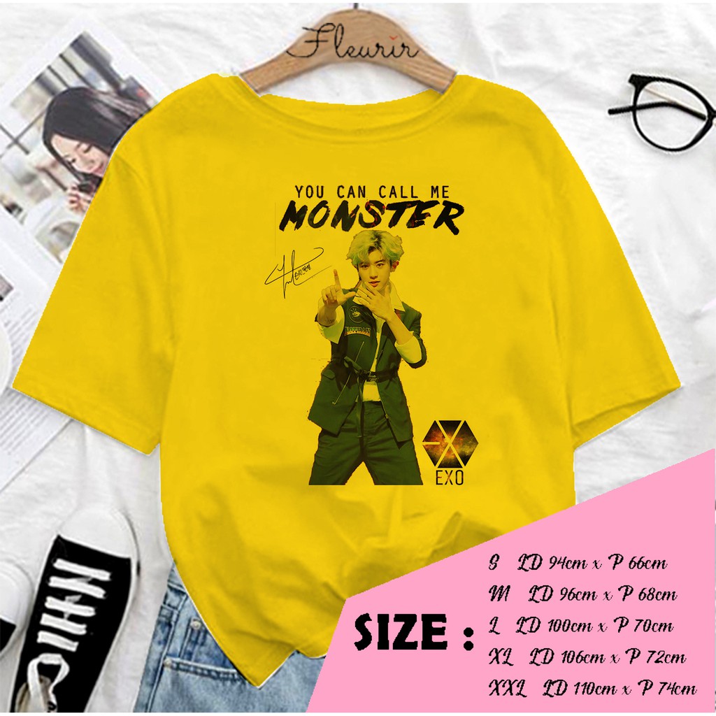 FLEURIR - KAOS CHANYEOL EXO KPOP KOREA OVERSIZE KATUN KAOS WANITA DEWASA TUMBLR TEE UNISEX JUMBO