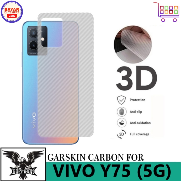 Promo Garskin Carbon Vivo Y75 (5G) Anti Gores Belakang Handphone Anti Lengket Bekas Lem