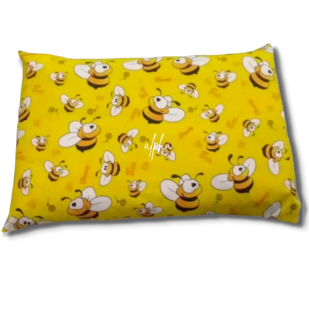 sarung bantal dan guling 1set murah motif anak karakter kartun lebah bee bahan katun disperse warna tidak luntur