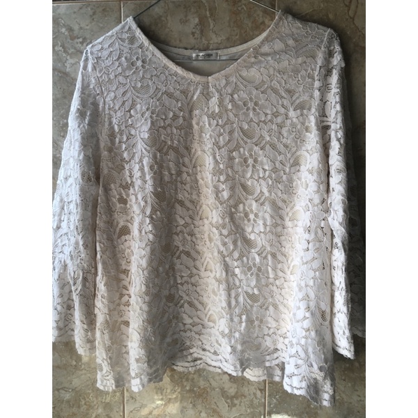 baju brokat putih tulang L