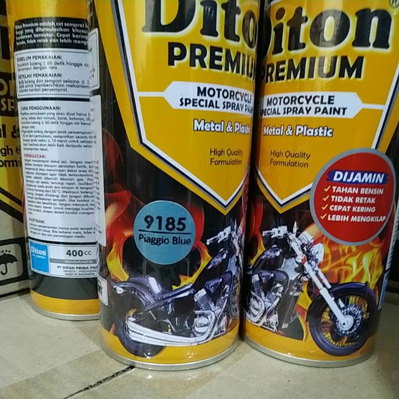 cat semprot Pilok diton Premium 400cc biru Atlantis blue, excellent blue, boxer blue, magenta blue, stylist blue matt, amazing blue, Piaggio blue