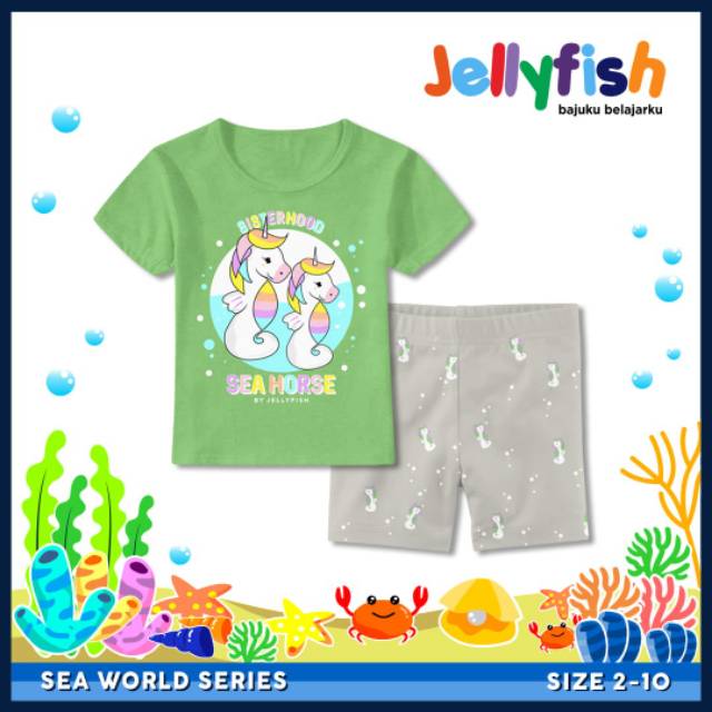 Setelan Kaos Anak Perempuan Karakter Animal Jellyfish