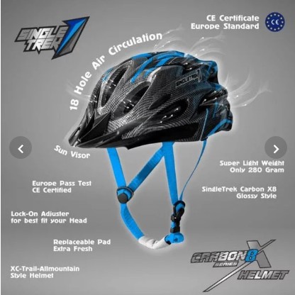 Helm Sepeda Single Trex Motif Carbon X8
