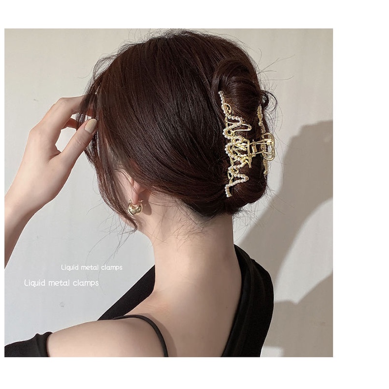 Jepit Rambut Korea jedai mutiara wanita rambut banyak elegan motif terbaru original import 11.5cm