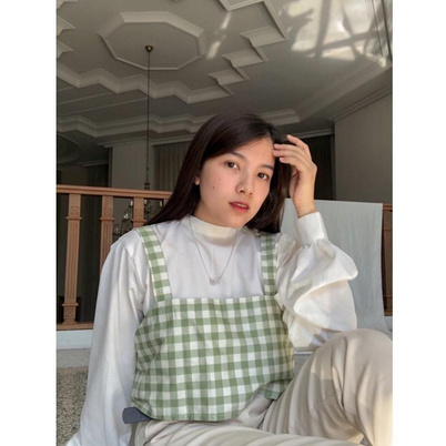 ilook | Tanktop Anjas | Tanktop Serena Gingham | Tanktop Outer Bahan Creap Motif Kotak-8