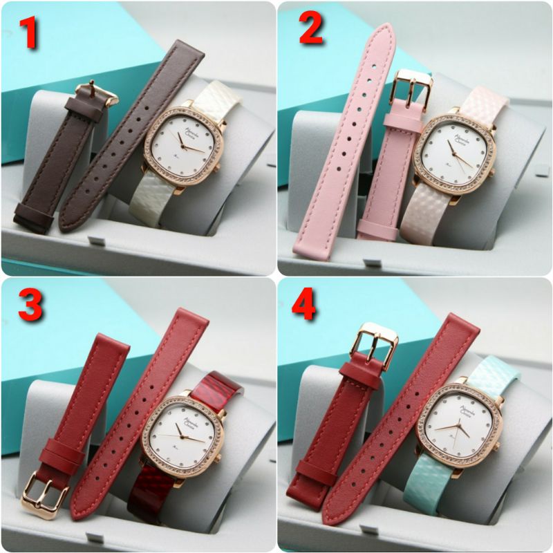 ORIGINAL GARANSI RESMI 1 TAHUN JAM TANGAN WANITA ALEXANDRE CHRISTIE FREE KULIT ARLOJI WATCH CEWEK AL