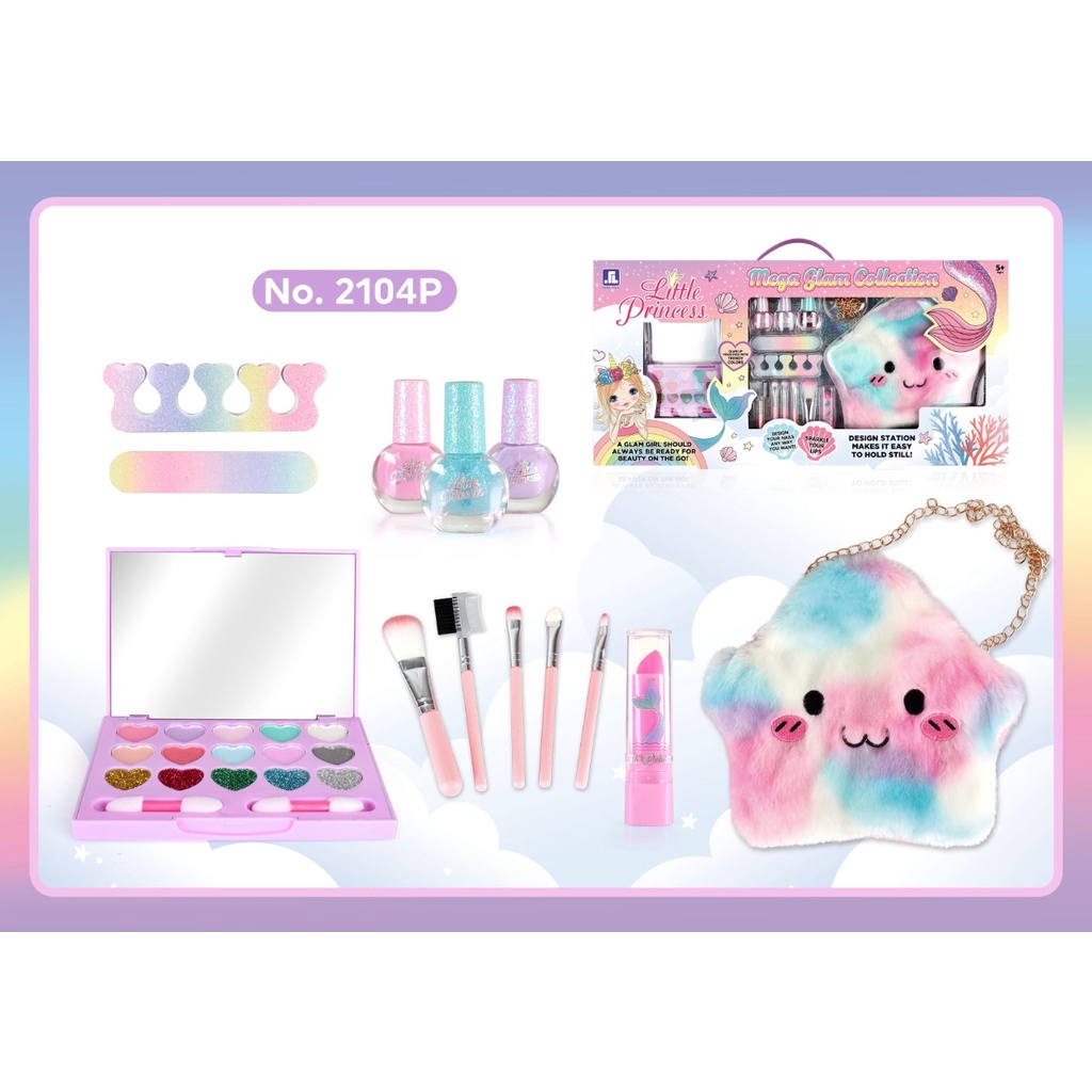 Make Up Bag Mermaid Unicorn mainan makeup alat rias anak