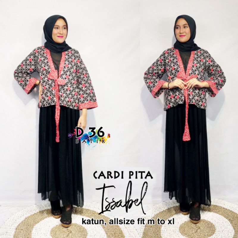 Outer Cardi lengan wanita katun murah kekinian Baju luar motif tenun cewek remaja ibu abg cardi blazer rompi big size besar Atasan Kasual Modern Katun luaran trendi kece trendy praktis gemoy cantik ayu rompi seragam