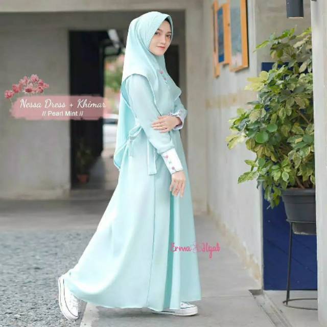 NESSA DRESS + KHIMAR ( REAL PICT )