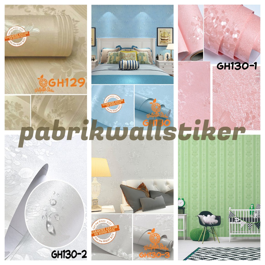 Wallpaper Sticker Dinding Wall stiker serbaguna hiasan dinding Gh130 Motif Biru 45cmx8M Wallsticker Gh129 Gh130