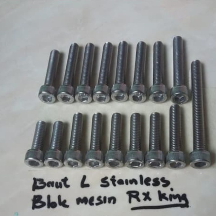 Baut L Stainles Blok mesin RX-King satu set