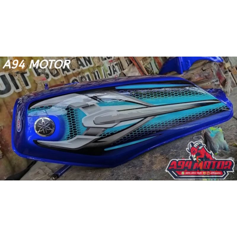 COVER TANGKI MOTOR YAMAHA RXKING RX KING KING 135 BIRU 2007