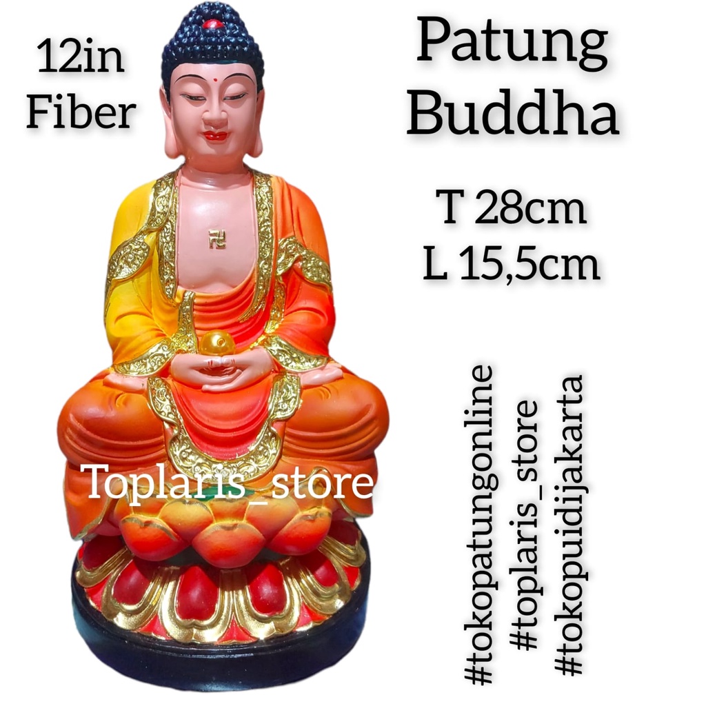 Patung Buddha Fiber 12in New 022