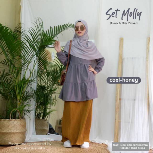 URFIMUTIYARO - SET MOLLY - ATASAN BAWAHAN - ROK PLISKET