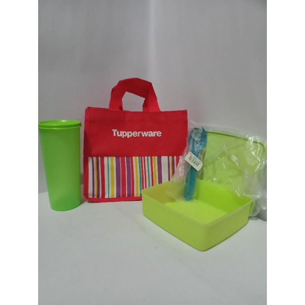 Paket bekal hemat giant tumbler + large square away + sendok + tas
