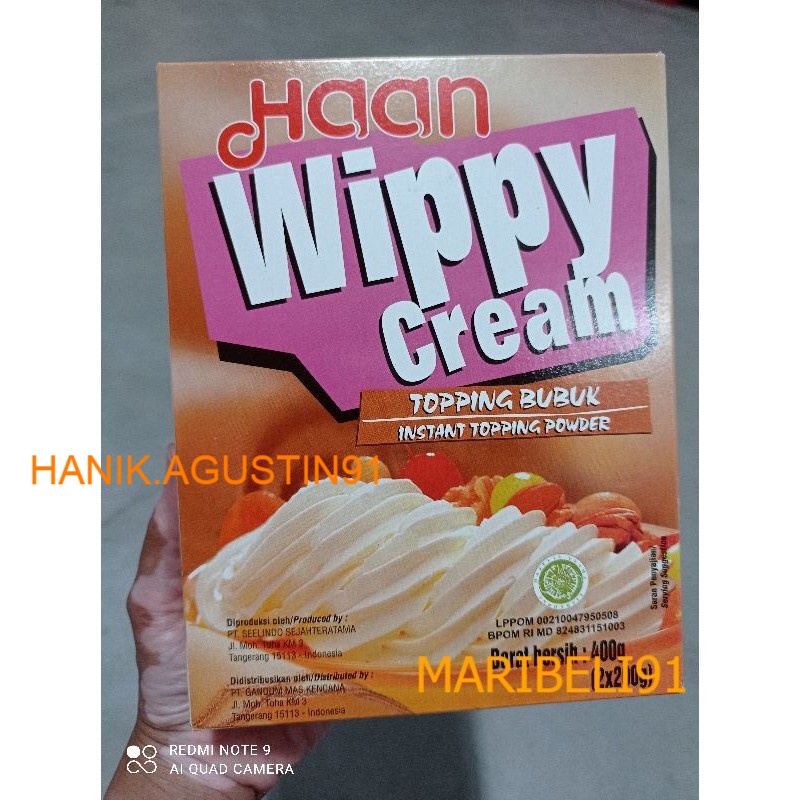 

Haan Wippy Whippy Whipped Whip Whipping Cream Topping Bubuk 400 gram maribeli91