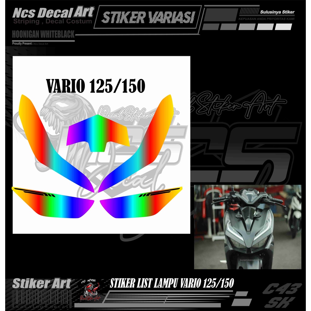 Stiker Lampu Depan Vario 125/150 Sticker List Lampu Alis Vario 125/150 Stiker