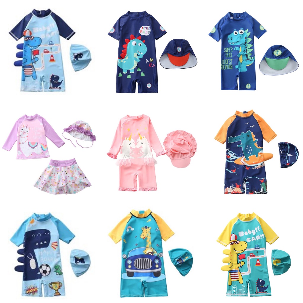 Baju Renang Jumpsuit Unicorn Swimsuit Renang Unicorn dan Dino Pakaian Renang Unicorn LUCU JS