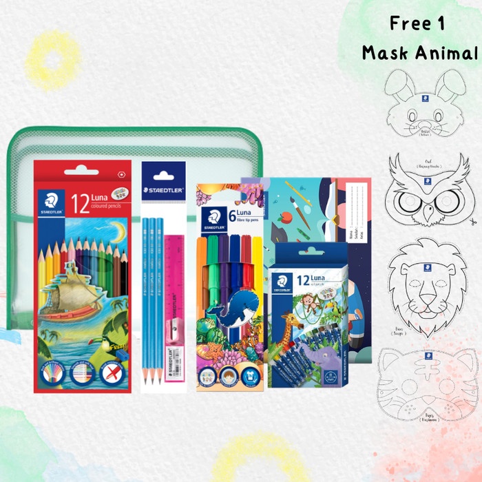 

STAEDTLER - Paket Alat Tulis Mewarnai Anak Free Topeng Masker Animal 1