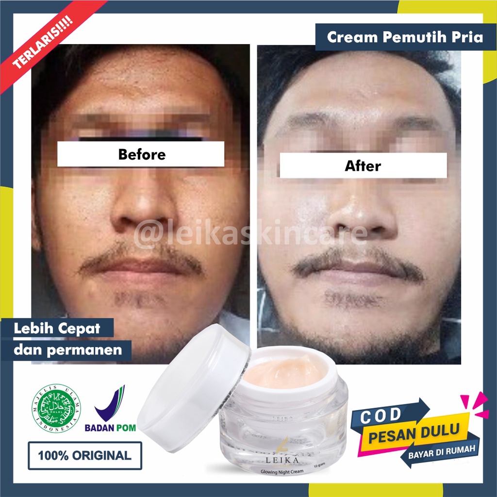 Night Cream Pemutih Wajah Pria Original Cream Pemutih Wajah Glowing Cepat BPOM Krim Pemutih Muka Pri