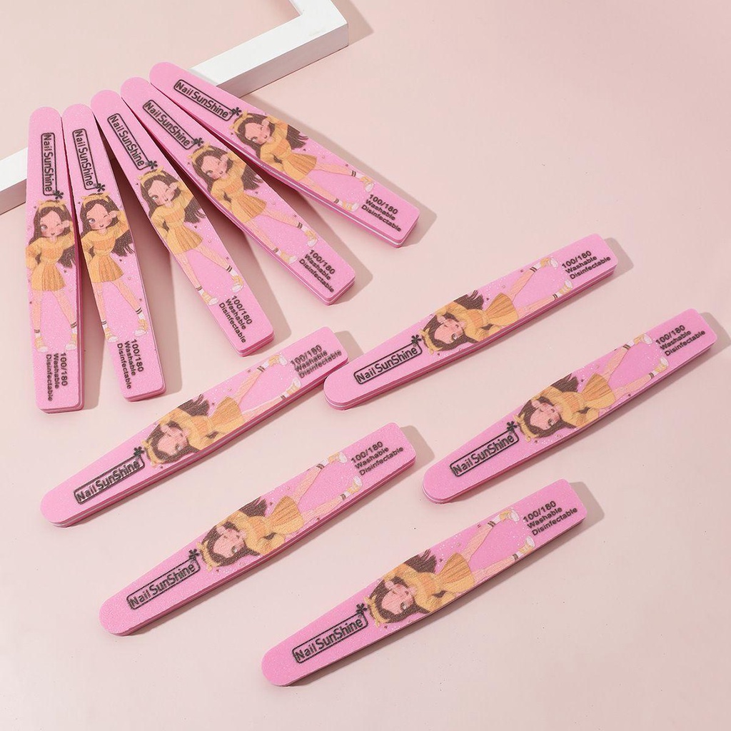 Mxbeauty Spons Penyangga Kuku Dua Sisi Dapat Dicuci Motif Kartun Kuku Amplas Nail Files Manicure Tools Nail Buffing Blocks