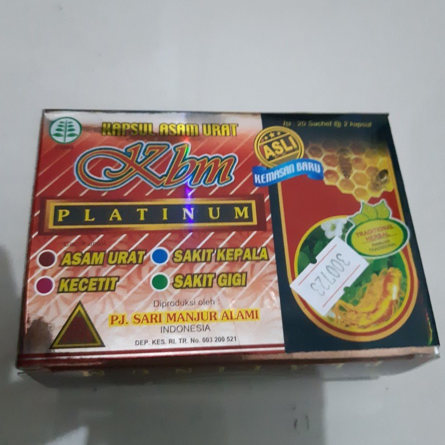 

Herbal KBM Platinum Asli Original Mengobati Asam Urat Kecetit Encok Sakit Kepala Sakit Gigi