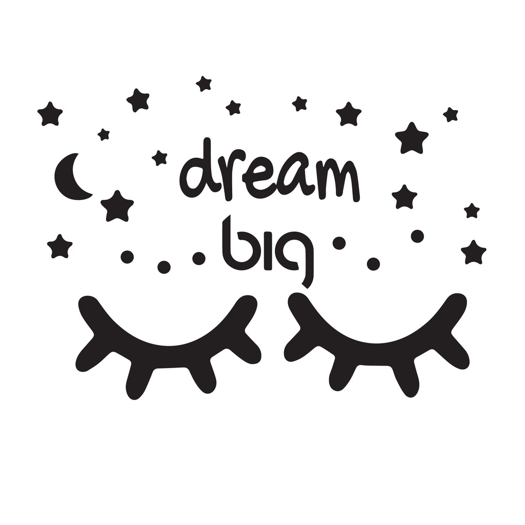 #36 PROMO TERMURAH WALL STICKER SLEEPY EYE EYES STIKER DINDING KAMAR RUMAH BULU MATA DREAM BIG CUSTOM