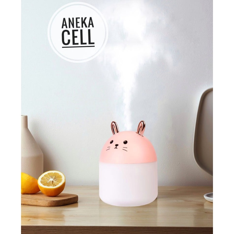 [TAFFWARE] Humidifier Aromatherapy Ultrasonic Pewangi Ruangan Air Diffuser Aroma Terapi Purifier Oil Nano Spray-Cute Rabbit Pink