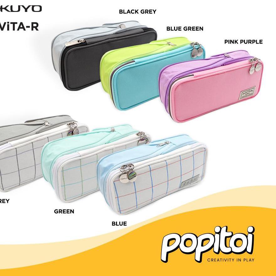 

New! KOKUYO Novita-R Expandable Pencil Case Pastel Cookie Color Tempat Pensil